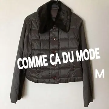 꼼사데모드 아우터 숏 기장 패딩 자켓 코트 퍼 포함 M 브라운