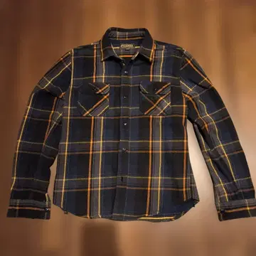 Pendleton 플란넬 셔츠 M 네이비/오렌지 체크