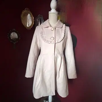 리즈리사 코트 양산형 화이트 베이지 LIZLISA 화이트 프릴 롱