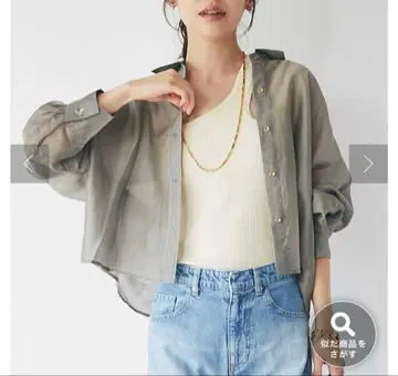 La boutiqueBonBon 시어 크롭 셔츠 라 부티크 봉봉