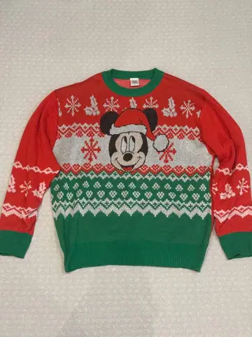 미키마우스 크리스마스 니트 스웨터