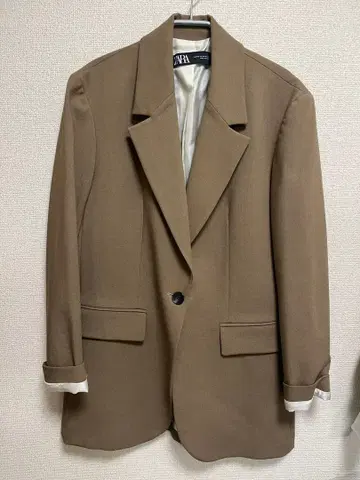 ZARA 브라운 테일러드 자켓 XS 어깨 패드 없음
