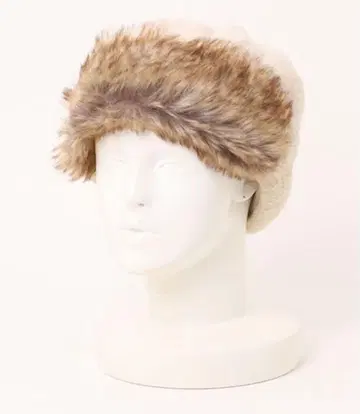 퍼 보아 토크 모자 아이보리