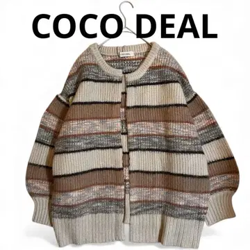 미사용 새상품 COCO DEAL 코코딜 모헤어 보더 니트 가디건