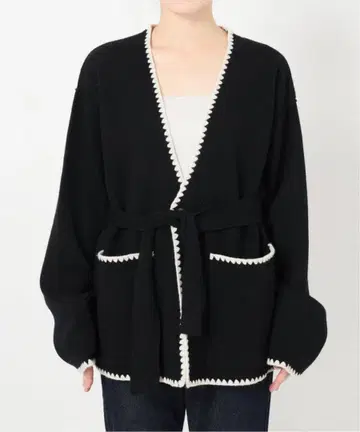 담요 스티치 니트 자켓 미사용