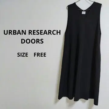 어반 리서치 도어스 슬리브리스 원피스 블랙 롱 기장