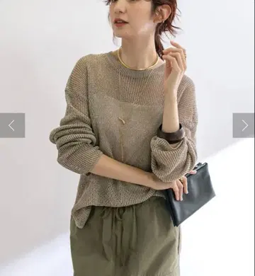 리브 드와 [ 코디의 포인트에 ] 글리터 메쉬 니트