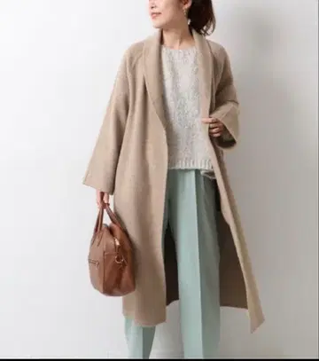 Spick and Span 숄카라 리버 코트 울 롱 코트