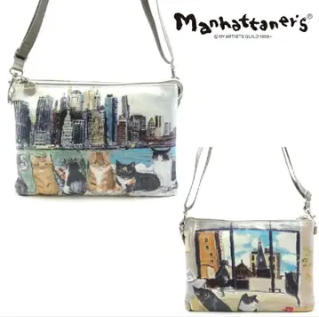 Manhattaner's 럭키 미니백 맨해튼의 풍경 고양이 패턴