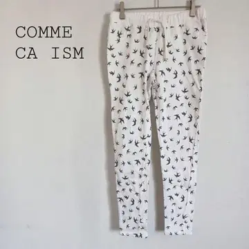 컴시즘 스키니 팬츠 맨투맨 라이크 제비 패턴 허리밴딩 화이트