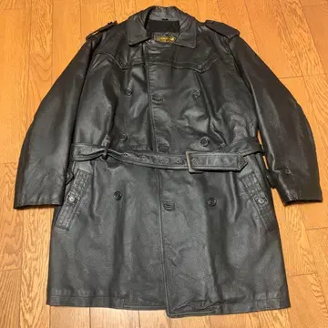 블랙 가죽 트렌치코트 Houston 70~80s 가죽 자켓
