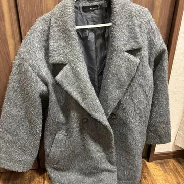 그레이 더블 브레스트 체스터 코트