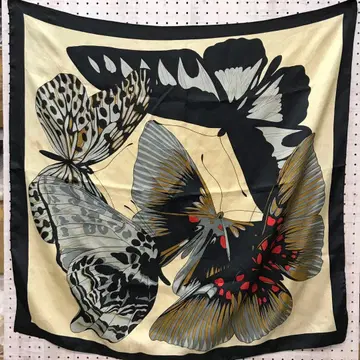 레트로 올드 부티크 아트 구제 의류 잡화 리얼 버터플라이 대형 스카프