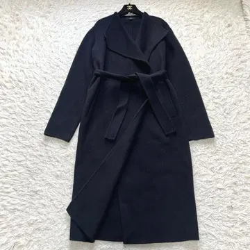 띠어리 트렌치 롱 리버 코트 캐시미어 혼방 벨트 포함 네이비 S