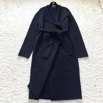 띠어리 트렌치 롱 리버 코트 캐시미어 혼방 벨트 포함 네이비 S