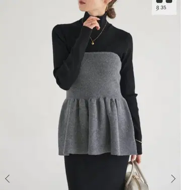 니트 뷔스티에 그레이