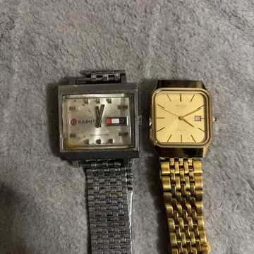 RADO 스퀘어 디자인 시계 2개 세트 정크