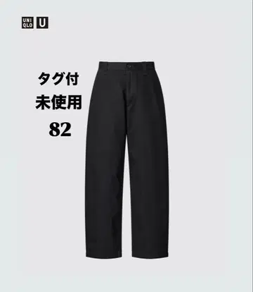 미사용 새상품 유니클로 U 와이드 핏 치노 남성용 W82 블랙