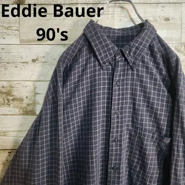 Eddie Bauer 에디 바우어 XL 플란넬 셔츠 빈티지 블랙 택