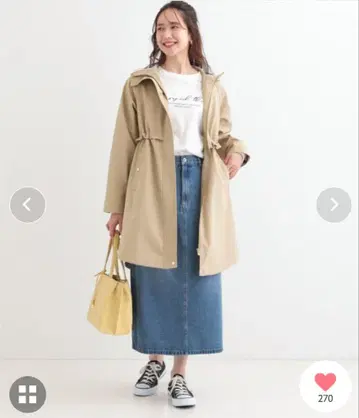 발수 방 꽃가루 가공 DRESKIP 후드 부착 본딩 코트 S 베이지