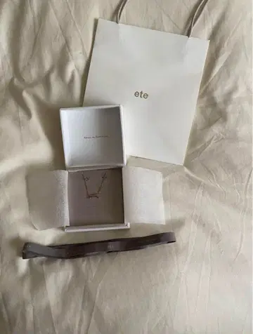 ete 리본 목걸이 핑크 골드