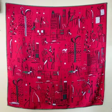 빈티지 스카프 Echo 크리스마스 패턴