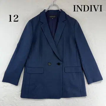 새상품급 INDIVI 워셔블 테일러드 자켓 더블 미들 기장 일본제 XL
