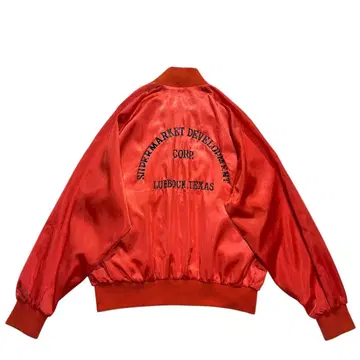 80s 90s USA 나일론 바시티 자켓 오렌지 블랙 풀스냅