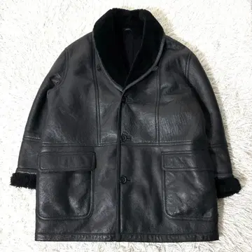 리얼 무스탕 Recowert 보아 숄카라 울트라 웜 양가죽 블랙 L