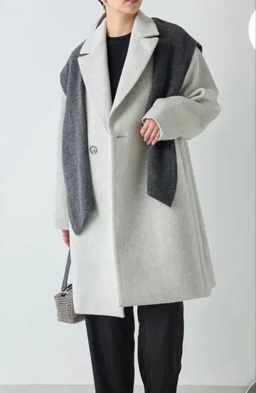 GALLARDAGALANTE 울 비버 체스터 코트 라이트 그레이