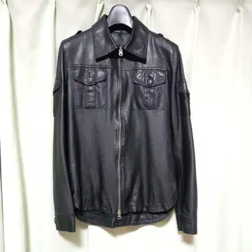 중고 컨디션 최상 마르코 타리아페리 가죽 블루종 사이즈 46 (M) 블랙