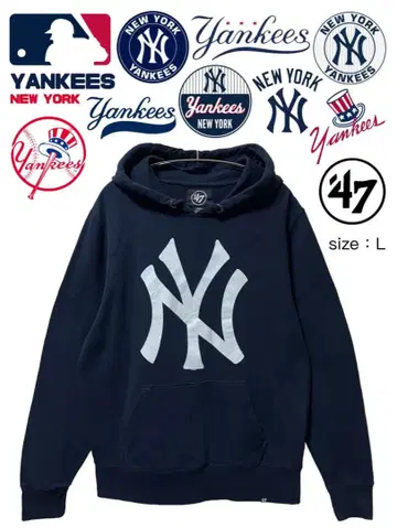 MLB 뉴욕 양키스 후드티 L 네이비 USA 구제 의류