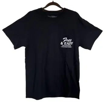 Free & Easy 포켓 로고 T셔츠 백 프린트 M 블랙