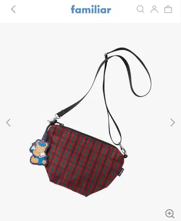 미사용 새상품 파밀리아 미니백 빨간색 계열 파밀리아 체크