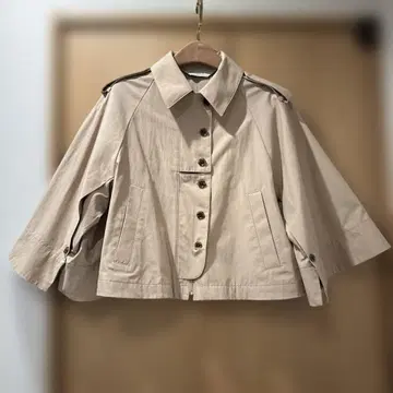 GU x rokh 콜라보 베이지 트렌치 숏 케이프 코트 L