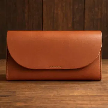 Lien 카멜 매우 아름다운 가죽 플랩식 장지갑