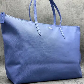 새상품급 라코스테 프티피케 라지 토트백 A4 숄더 PVC 가죽 파랑