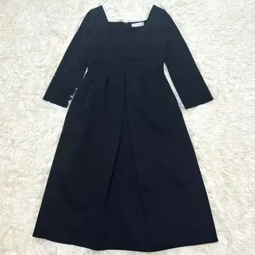 [CELFORD] 포멀 원피스 블랙 스퀘어 넥 스트레치 S