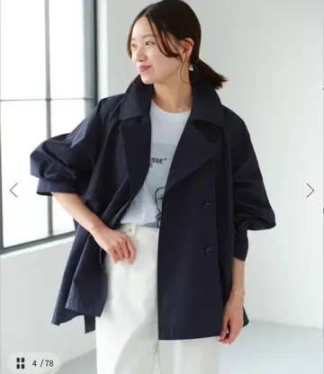 IENA Pe 포플린 오버 숏코트 네이비 36 사이즈 새상품급