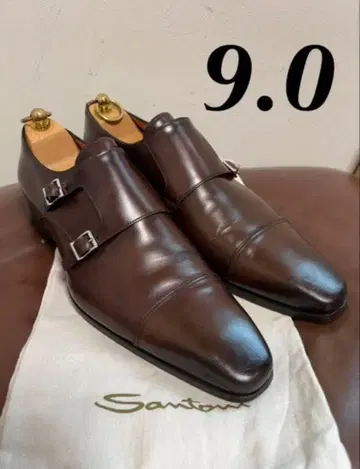 산토니 9.0 가죽 신발 더블 몽크 스트랩