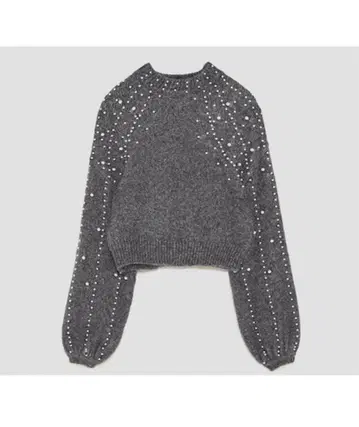 ZARA 펄 장식 니트 드롭 숄더