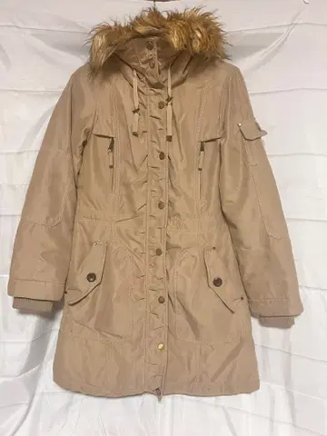 1 madison 모즈 코트 롱 코트 퍼 포함 베이지