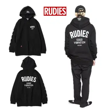 RUDIES 루디스 THICK PHAT 후드티 블랙 속기모 맨투맨