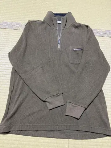 DUNLOP 카키 집업 스웨터 M