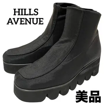 [ 새상품급 ] 힐즈아베뉴 스트레치 부츠 웨이브 밑창 통굽 블랙