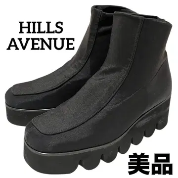 [ 새상품급 ] 힐즈아베뉴 스트레치 부츠 웨이브 밑창 통굽 블랙