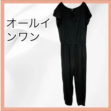 블랙 올인원 허리 리본 포함 포켓 부착