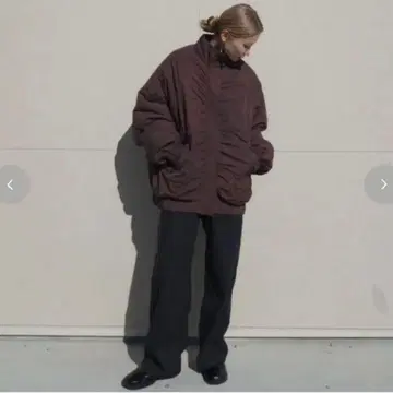 새상품 시마무라 hideka 콜라보 zip 블루종 중간 브라운 L