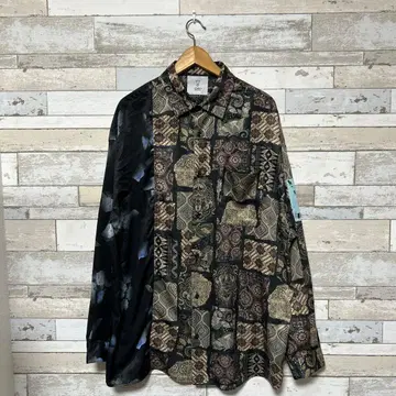 KMK 패턴 빅 루즈 긴팔 셔츠