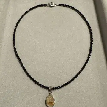 루틸 쿼츠 물방울 펜던트 목걸이